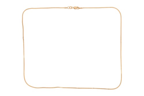 Lot A yellow metal panelled snake link chain to a...