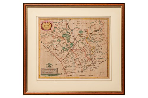 Lot 55 - A group of three hand-tinted maps of...