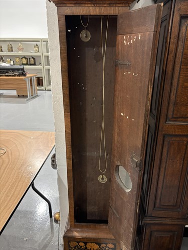 Lot 21 - A William & Mary walnut and marquetry 8-day...