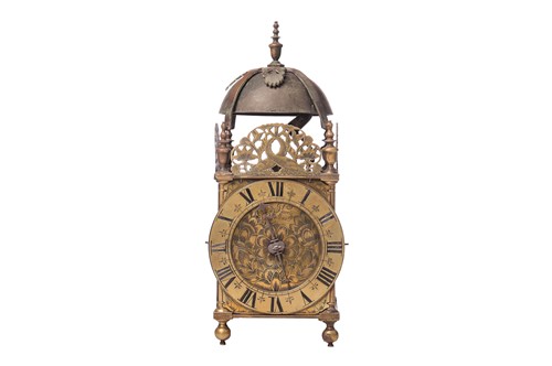 Lot A Charles II brass 30- hour lantern clock,...