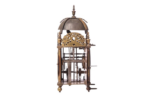 Lot A Charles II brass 30- hour lantern clock,...