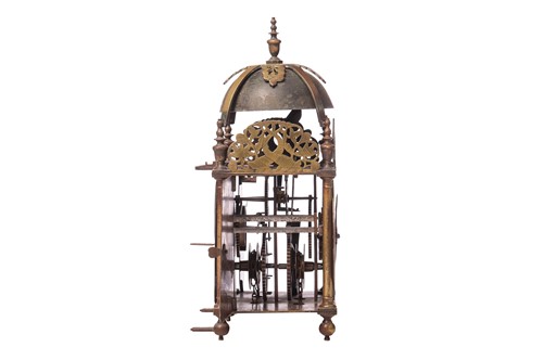 Lot A Charles II brass 30- hour lantern clock,...