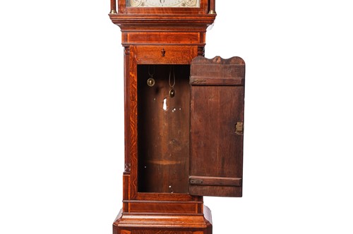 Lot 11 - A late George III oak and mahogany inlaid...