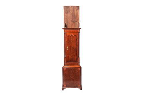 Lot 11 - A late George III oak and mahogany inlaid...
