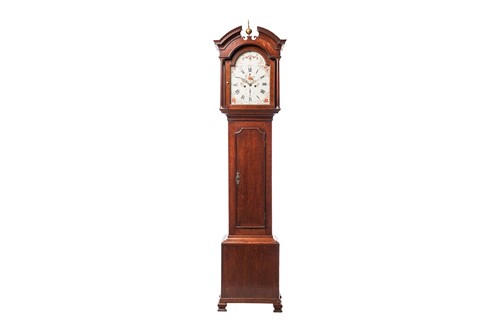 Lot A late 18th century oak 8-day longcase clock,...