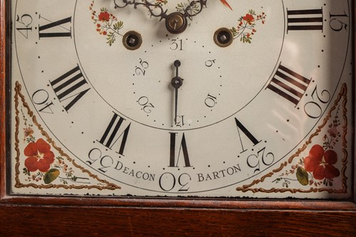 Lot 12 - A late 18th century oak 8-day longcase clock,...