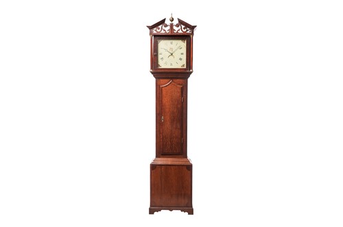 Lot A late George III oak 30-hour longcase clock,...