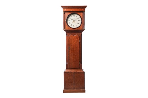 Lot A George III oak 30-hour longcase clock, John...