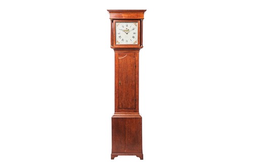 Lot A George III oak 30-hour longcase clock,...