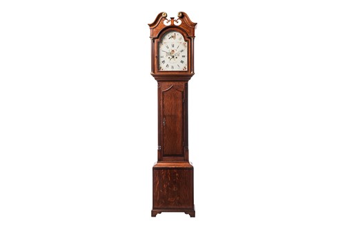 Lot A late George III oak 8-day longcase clock,...