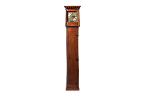 Lot A 17th century oak lantern clock longcase with...
