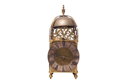 Lot A late 17th century brass 30-hour lantern...