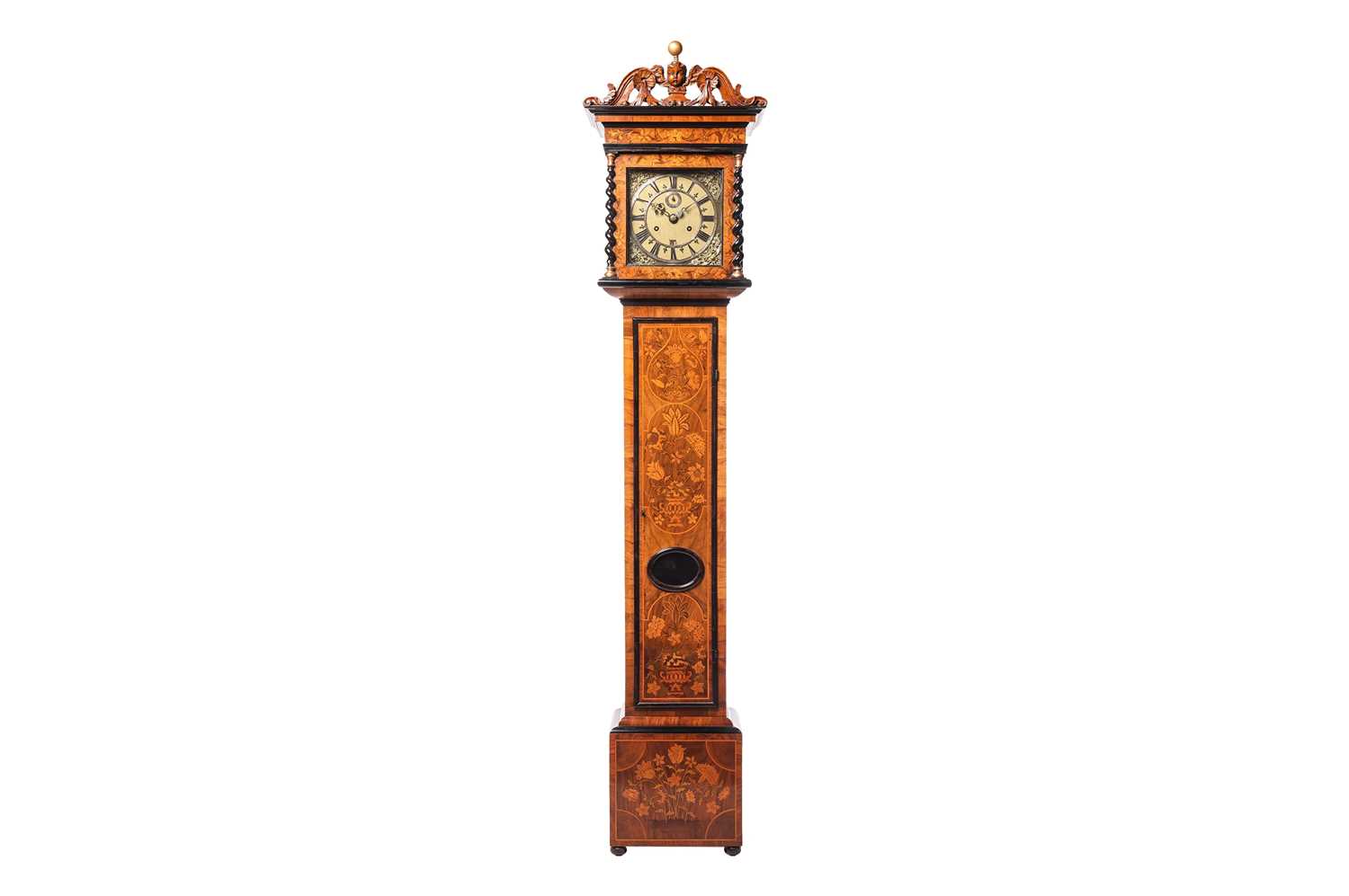 Lot A late William III olivewood marquetry month...