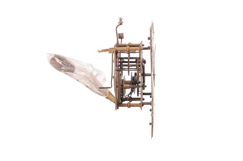 Lot 27 - A George II brass 30-hour quaker type wall...