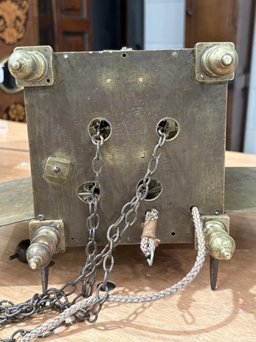 Lot 1 - A Charles II 30-hour brass alarm lantern clock,...