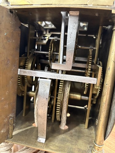 Lot 4 - A George I brass 30-hour lantern clock,...