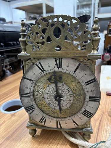 Lot 28 - A Charles II 30-hour brass lantern clock, John...