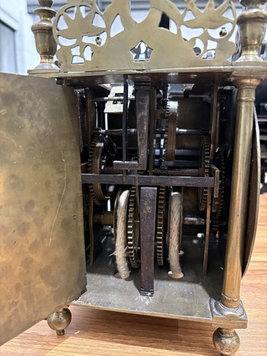 Lot 28 - A Charles II 30-hour brass lantern clock, John...