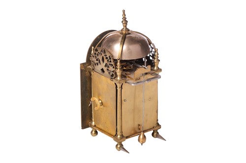 Lot 31 - A 30-hour brass miniature hoop and spike type...