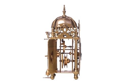 Lot 31 - A 30-hour brass miniature hoop and spike type...