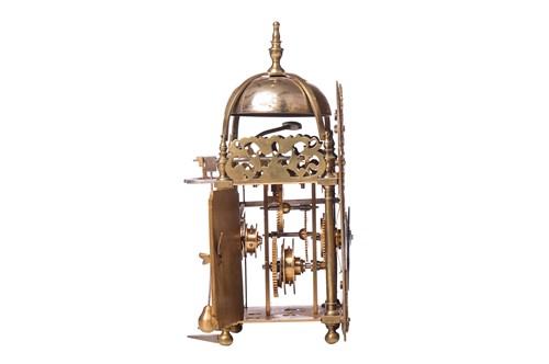 Lot 32 - An early 18th century 30-hour brass miniature...