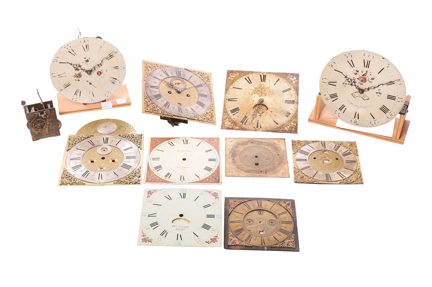 Lot 34 - A collection of clock dials, to include some...