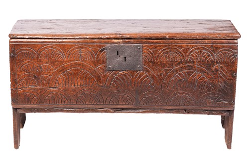 Lot 57 - A late 17th-century, Charles II, oak six plank...