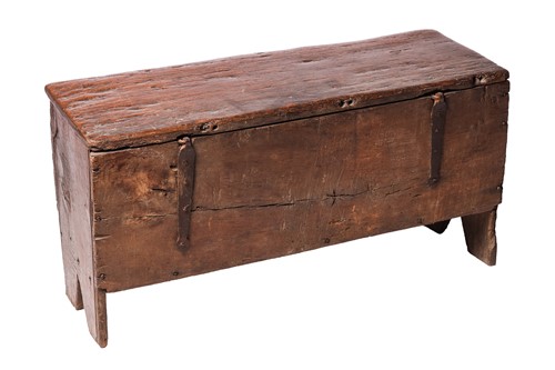 Lot 57 - A late 17th-century, Charles II, oak six plank...