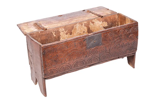 Lot 57 - A late 17th-century, Charles II, oak six plank...