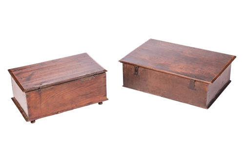 Lot 58 - A late 17th-century oak Bible box, with carved...