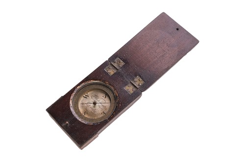 Lot A George III, mahogany cased surveying compass...