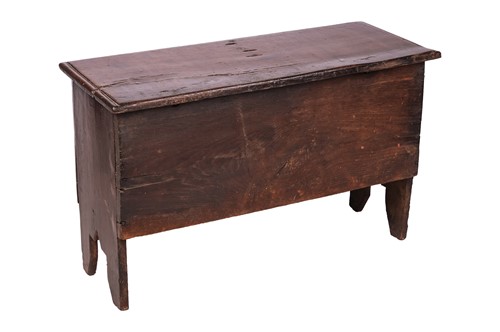Lot 64 - A late 17th century oak six-plank coffer, on...