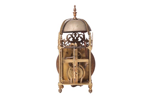 Lot 5 - An incomplete 30-hour brass lantern clock,...