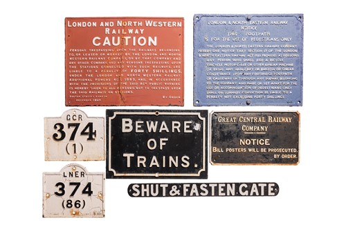 Lot A group of LNWR, LNER GCR and other cast iron...