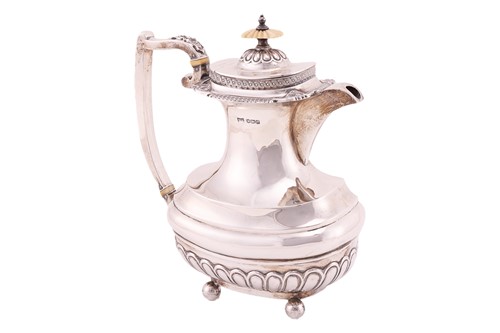 Lot 261 - A silver hot water jug, by Walkers and Hall,...