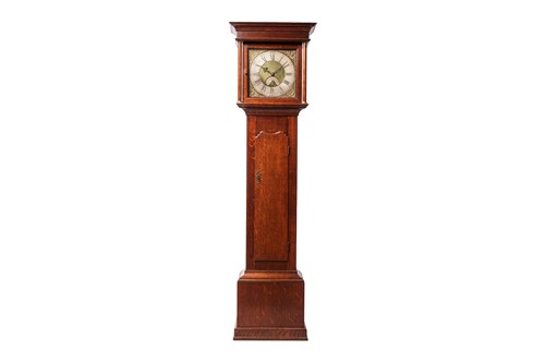 Lot A George III oak 30-hour longcase clock,...