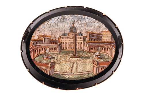Lot 7 - A Grand Tour micromosaic brooch, depicting...