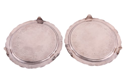 Lot A pair of George III silver salvers, by S C...