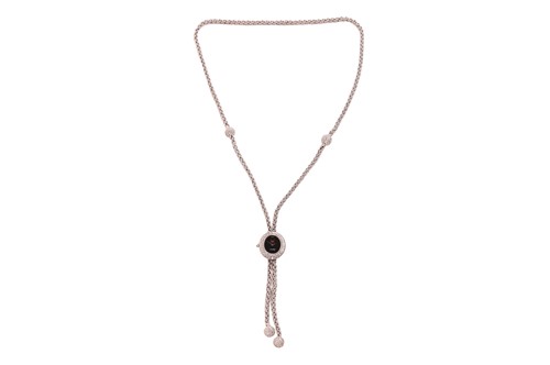 Lot DeLaneu - a diamond-set watch pendant necklace,...