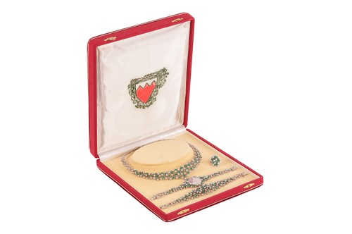 Lot Augustin Julia-Plana - a diamond and emerald...