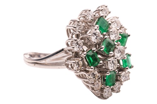 Lot Augustin Julia-Plana - a diamond and emerald...