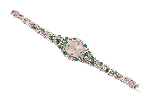 Lot Augustin Julia-Plana - a diamond and emerald...