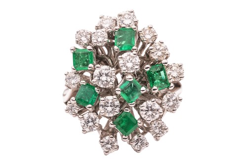 Lot Augustin Julia-Plana - a diamond and emerald...