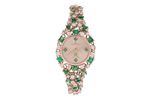 Lot Augustin Julia-Plana - a diamond and emerald...