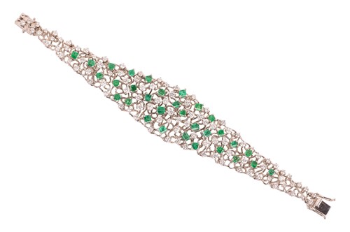 Lot Augustin Julia-Plana - a diamond and emerald...
