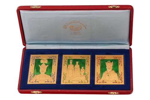 Lot Pahlavi Iran 1968 enamel Coronation...