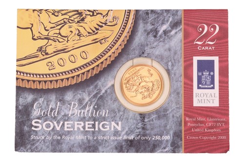 Lot 64 - A 2000 full sovereign, with Queen Elizabeth II...
