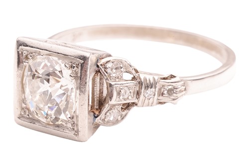 Lot 26 - A diamond-set solitaire ring, comprising a...