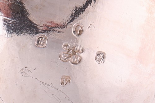 Lot 289 - A heavy-gauge Irish silver two-piece tea set,...