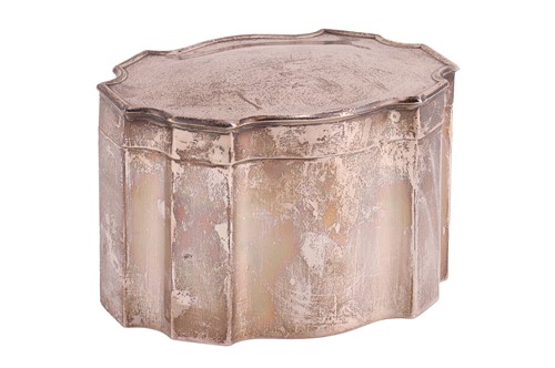 Lot A silver tea caddy, by Arthur & John Zimmerman,...